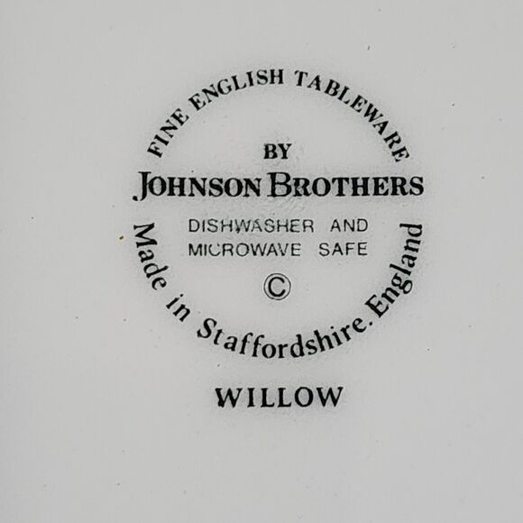 Johnson Brothers Willow Dinner Plate 10.25" Blue White Staffordshire England - Picture 4 of 7